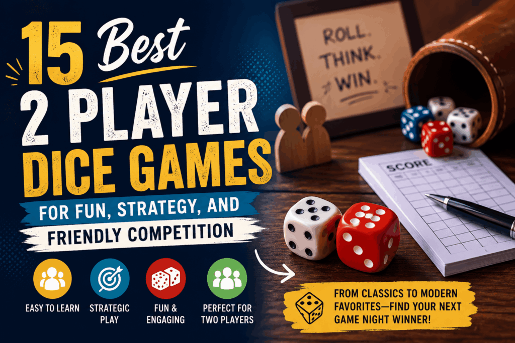 15 best 2 player dice games for fun, strategy, and friendly competition