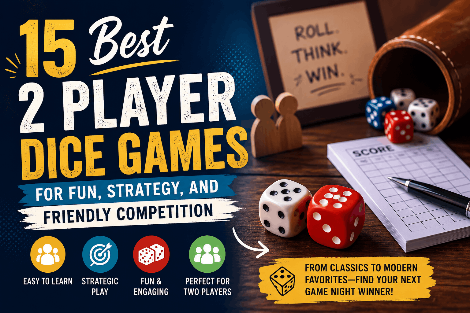 15 best 2 player dice games for fun, strategy, and friendly competition